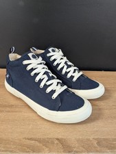 Joules Womens Coast Mid Height Canvas Pumps French Navy Trainers UK Size 6
