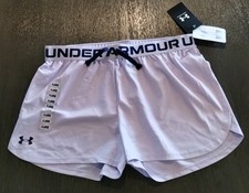 Under Armour Play Up Solid Shorts Youth Girls Size XL Purple 1363372 Loose Fit