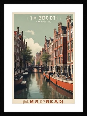 Moderne Amsterdamer Kanäle gerahmtes Wandbild Poster Leinwanddruck Bild