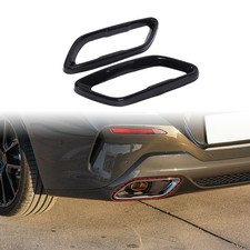 Gloss Black Stainless Steel Exhaust Tailpipe Tips Trim For BMW 8 Series 2019+ UK