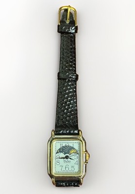 Geneva Day Date Quartz Water Resistant Wristwatch Moon phase Calendar Watch