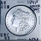 1891 S BU GEM MORGAN SILVER DOLLAR UNC MS+++ U.S. MINT RARE COIN 6563