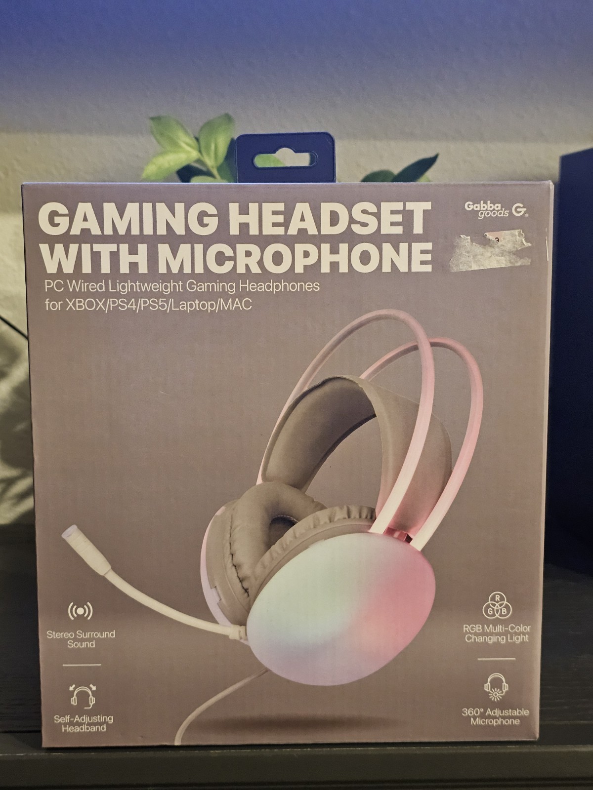 Gabba Goods Gaming Headset with Microphone PC Wired Lightweight Headphones  For