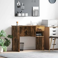 Image of WALPLUS Writing Desk 90x49x75cm Smoked Oak Drawer Home Office Study Table