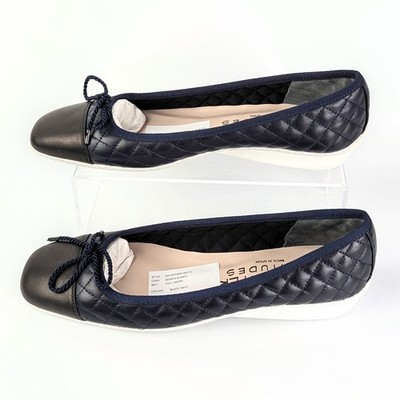 Paul Mayer Attitudes Galant Women's Black/Navy Leather Slip-On Ballet [size 7B]