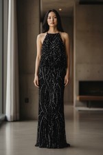 ADRIANNA PAPELL - Sequin - Mesh Gown -  MIDNIGHT NAVY -  WEDDING - FORMAL