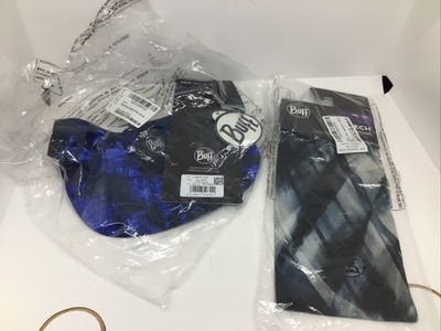 Buff Go Visor Attel Blue + Tech Headband Wayly Grey - NEU