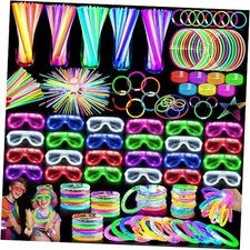 148 PCS Glow in the Dark Party Supplies Light Up Toys with 24 Led Glasses, 24 
