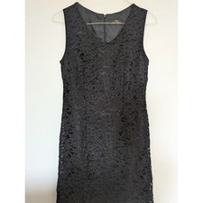 Vintage st Michael little black dress lace two layers size 10
