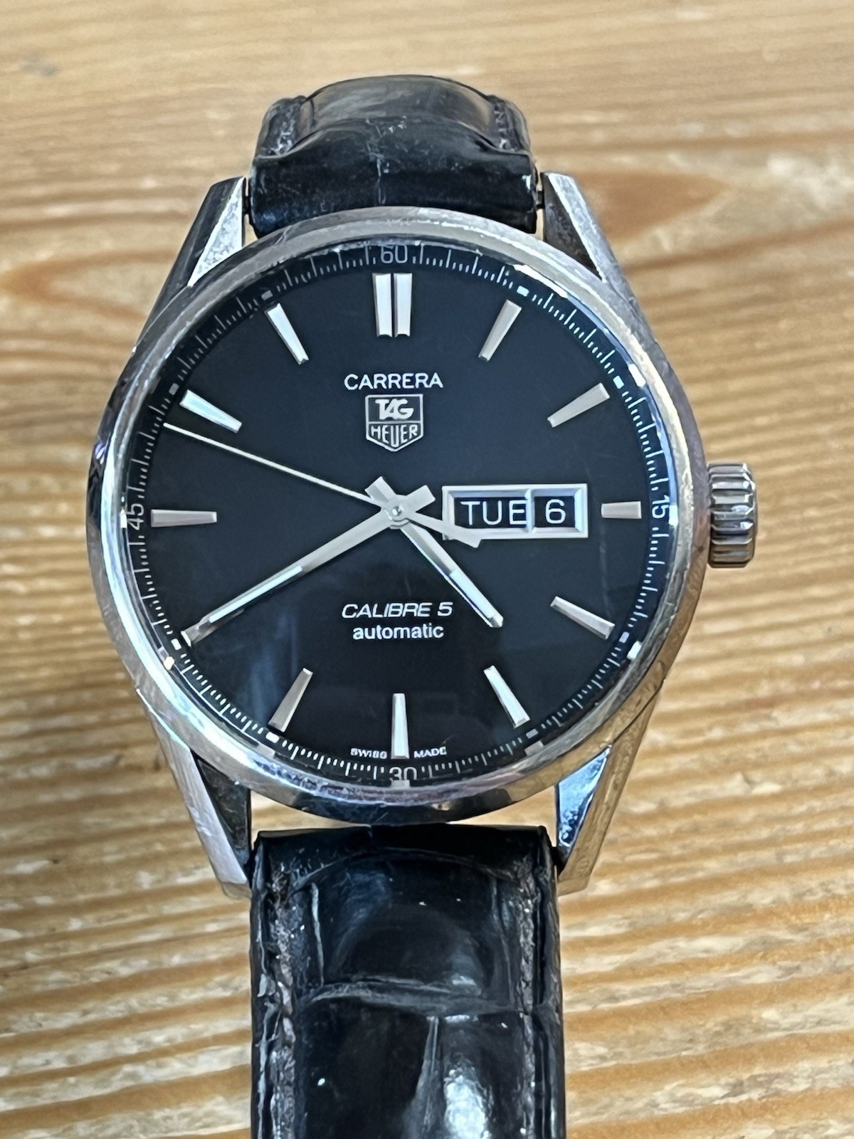 Tag Heuer Carrera, Day/Date, Calibre 5, Automatic, OG Butterfly Clasp + Crown image 2