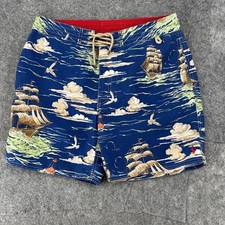Polo Ralph Lauren Swim Trunks Men's 36 Sailboats Ocean Pockets Sail
