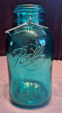 Ball Ideal Blue Glass Wire Bail Jar 1 Quart Eagle Star Roy Forbes Canada