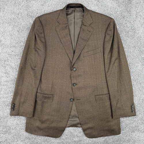 Ermenegildo Zegna Blazer Men's 44R Roma Herringbone Trofeo Silk Wool Italy Made