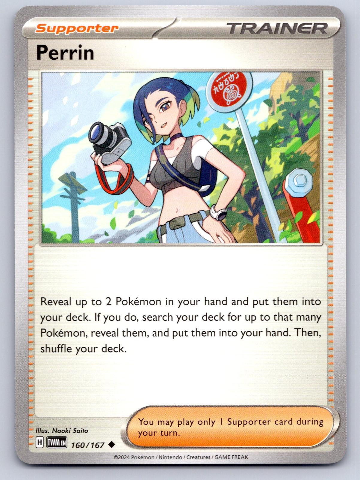 Perrin 160/167 Uncommon Twilight Masquerade Pokemon Near Mint