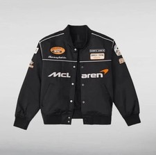 McLaren F1 Racing Embroidered Jacket – Black Bomber Style