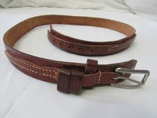Vintage Western. Triple K Ranger Style, Tooled Leather Belt - 33" x 1" width