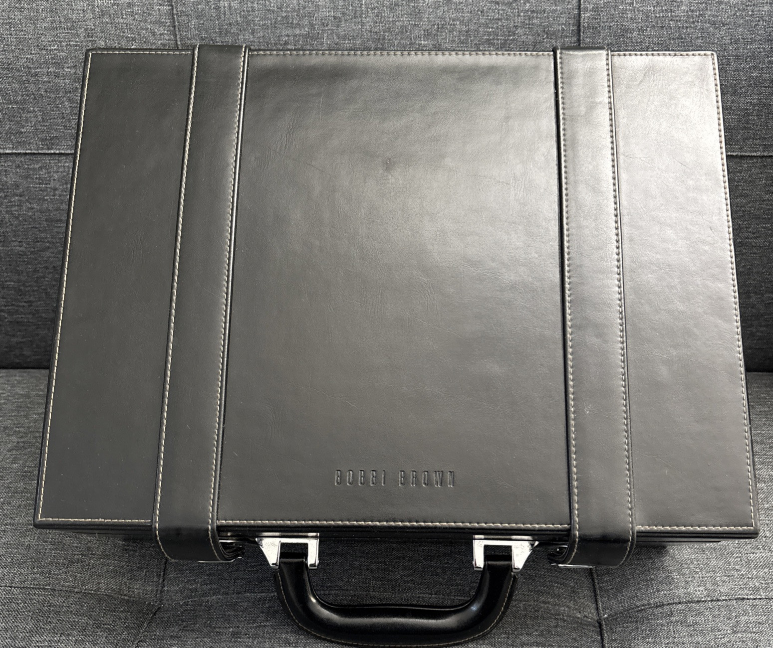 Bobbi Brown Black Faux Leather Makeup Trunk Case No Tray Included