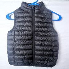 H M Kids Black Water Repellent Puffer Vest Full Zip Sleeveless Lightweight 5T/6