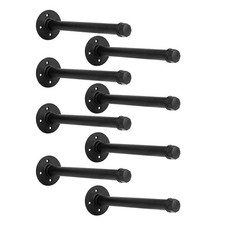 Industrial Black Iron Pipe Shelf Brackets Wall Mount DIY Shelving Brackets Pi...