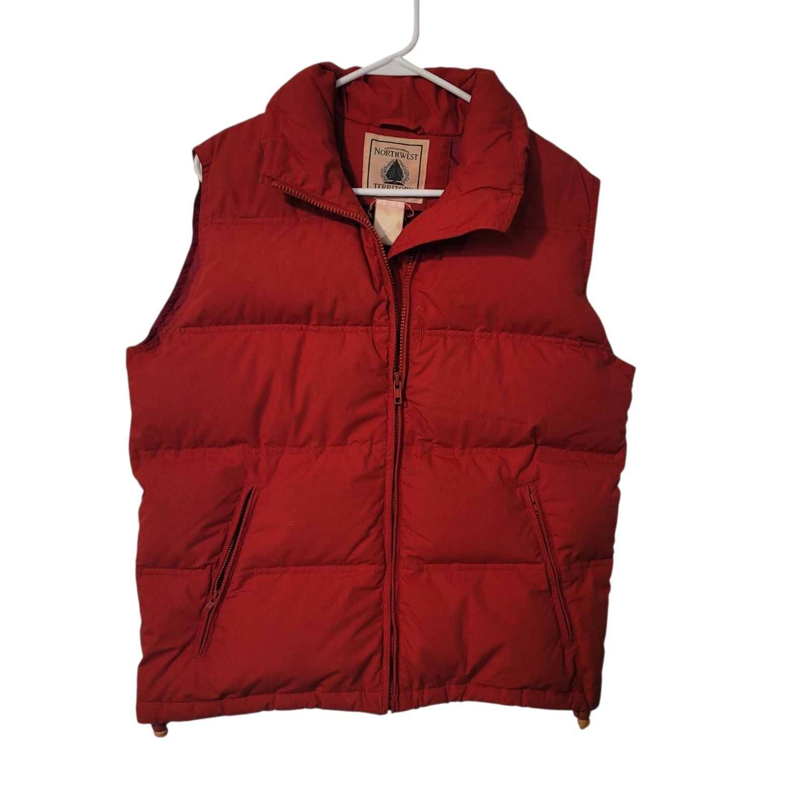 Retro Northwest Territory Red Down Puffer Vest Mens XL Outdoor Trailwear