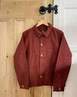 Made In England Moleskin 100% Cotton Chore French Workwear Jacket - Rust Brown