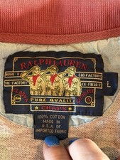 Vintage 90s Chaps Ralph Lauren Polo Shirt Men’s L USA Made All Over Print Boxy