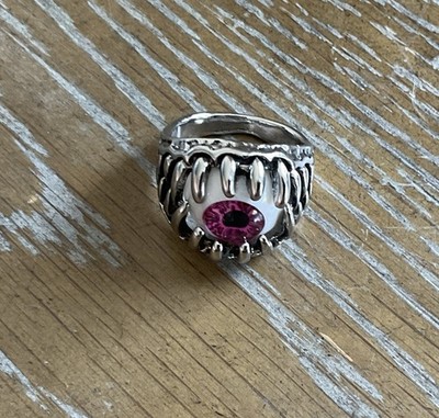 Eyeball Ring With Pink Eye Silver Tone Jewelry New