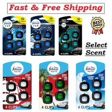 Febreze Car Air Freshener Vent Clip, .07 oz Car Vent Clip, 4 Pack - Select Scent