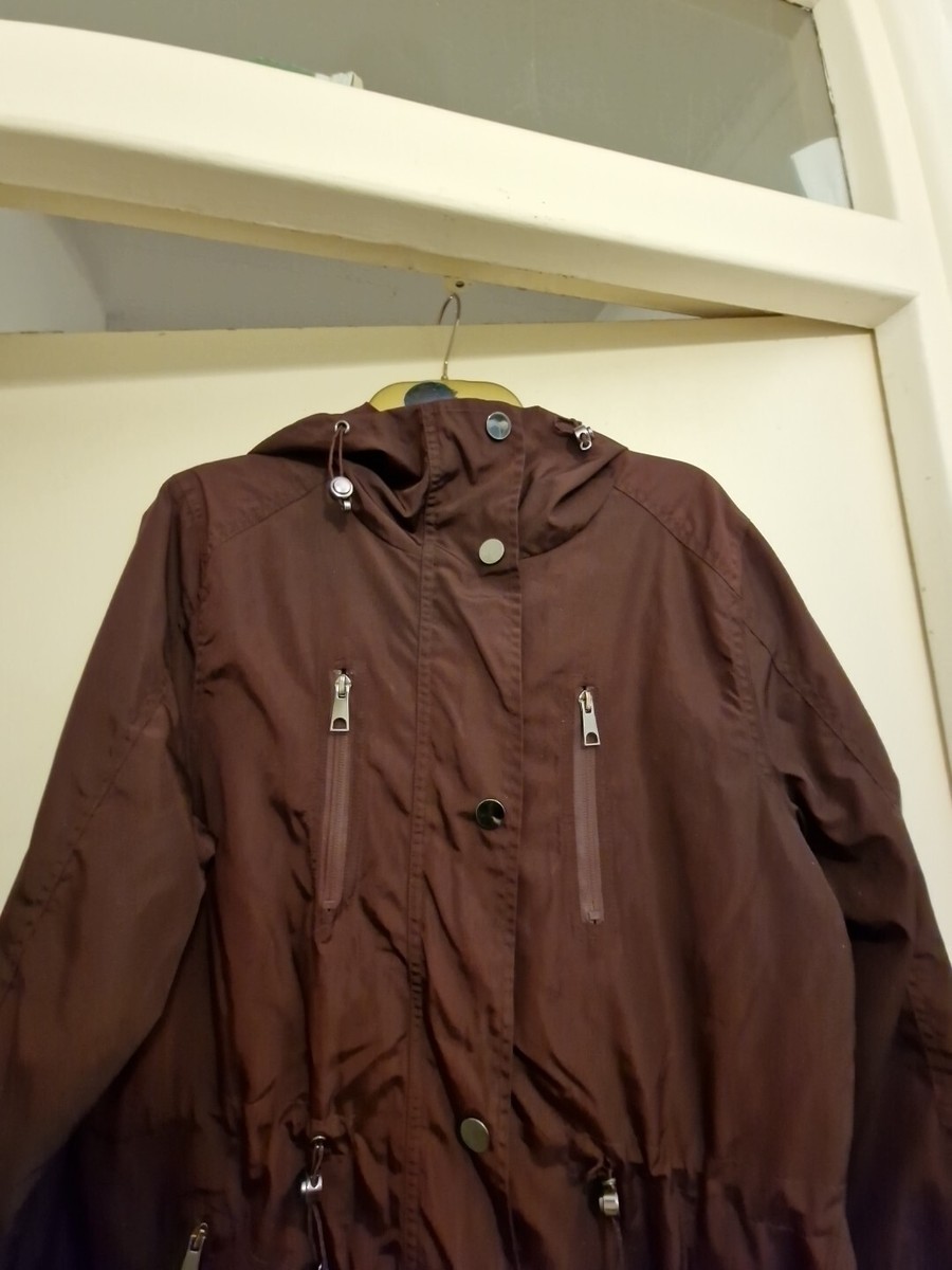 F&F (Tesco) Womens Burgundy Jacket Coat Size 12 Hood