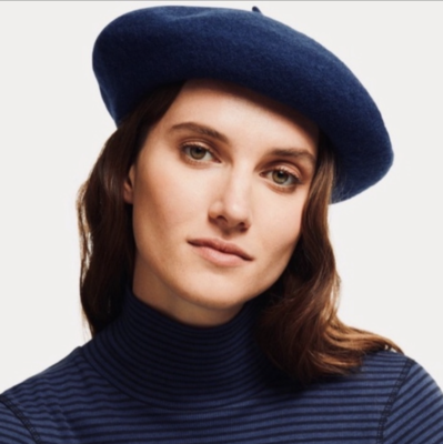 MADEWELL x Biltmore Felted Wool Beret Hat Navy Blue One Size Eric