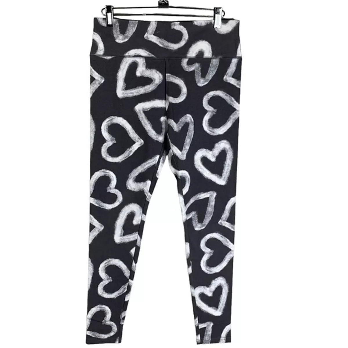 Wild Fable Target Gray Leggings with White Hearts Size Medium New