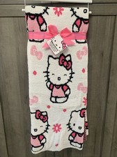 New Hello Kitty Pink Daisy & Bow 50" x 70" Super Soft Throw Blanket New With Tag