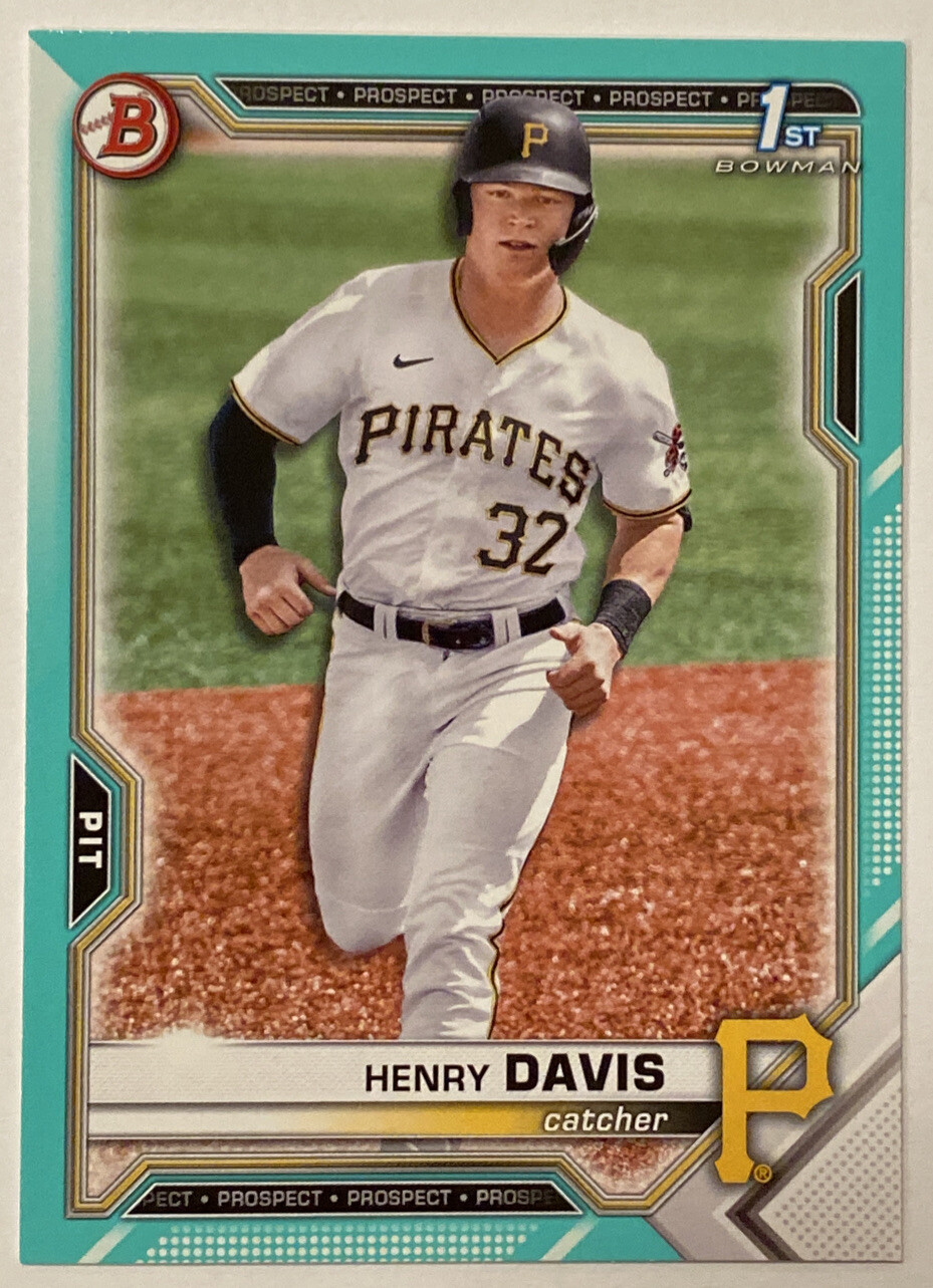 2021 Bowman Henry Davis Aqua Parallel 1st Prospect /199 Pirates