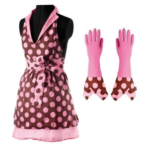 VIGAR KITCHEN APRON AND GLOVES GREMBIULE E GUANTI LULU LADY FASHION