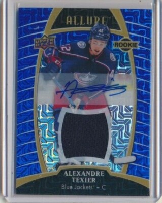 2019-20 UD Allure Rookie Blue Line AUTO Jersey 71 Alexandre Texier /99 Jackets