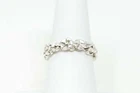 Vintage Designer LAA Floral Flower Band Sterling Silver Ring Sz 7.25 -784624348
