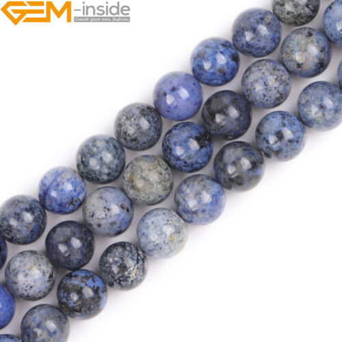Natural Gemstone Blue Dumortierite Round Loose Beads For Jewellery Making 15" UK - Picture 35 of 38