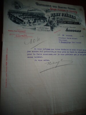 RECHNUNG - ALKOHOLBRENNEREI LIMOGES - DEP 87