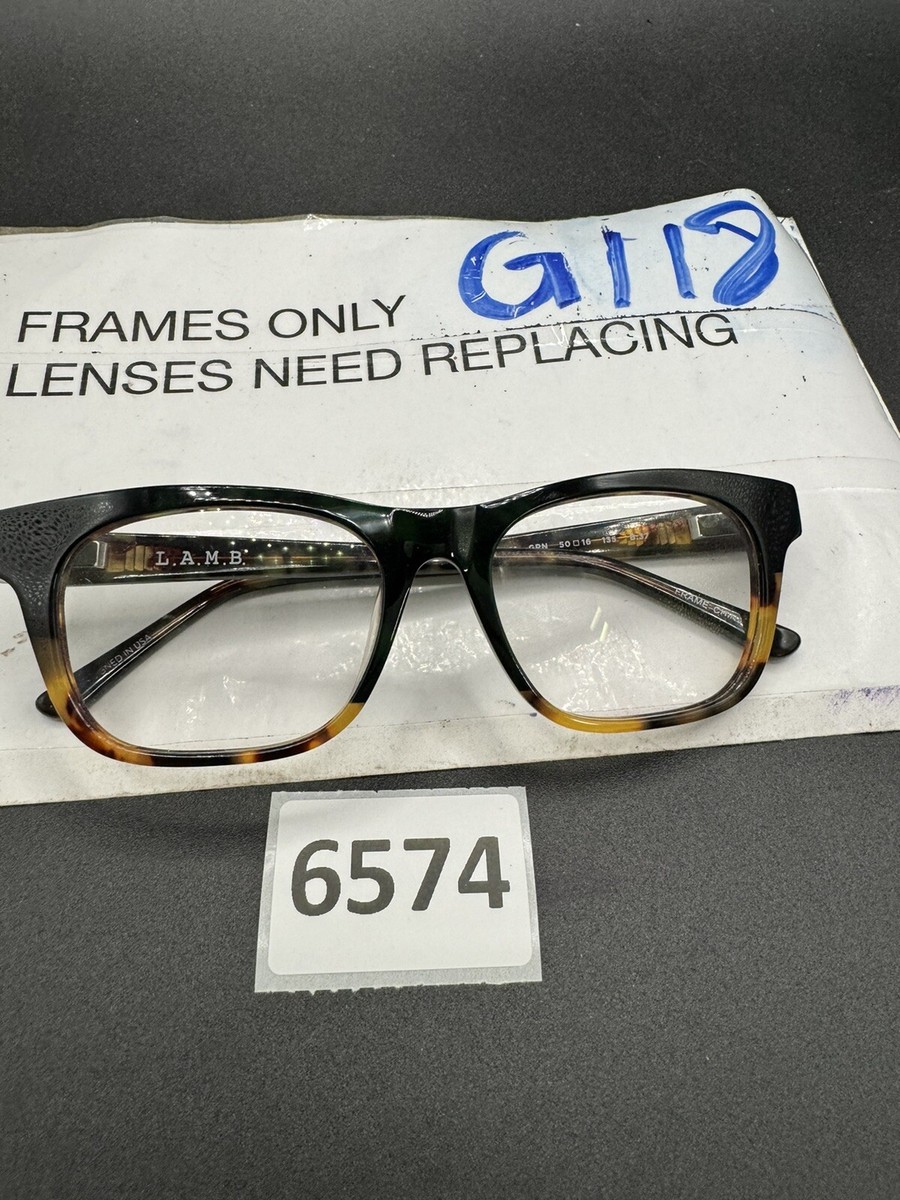 L.A.M.B LA021 Grn Tortoise Bone Square Womens Eyeglasses