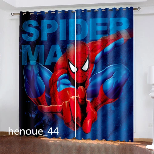 Marvel Spiderman Made Pair Thick Thermal Blackout Curtains Ring Top Eyelet Gifts - Picture 13 of 22