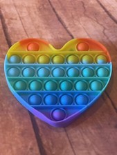 Popit Fidget Toy Push Bubble Sensory Stress Relief Kids Gift - Rainbow Heart