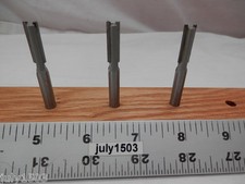(3) NEW  1/4" D Straight Bit Carbide Tipped Router Bit 1/4" Shank qw