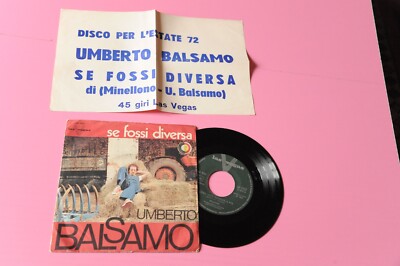 Umberto Balsamo 7'' If I Were Different Original 1972 With Very Rare Poster!
