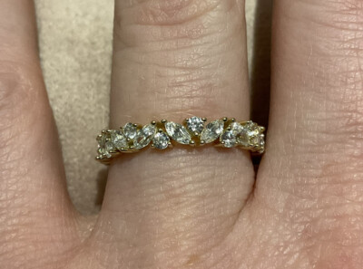 2,0 Karat Lab Created Diamant Fancy Full Eternity Ring vergoldet 925 L & Half