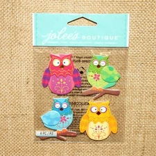 EK Success-STITCHED OWLS - 50-21299-Dimensional Stickers - Jolee's Boutique