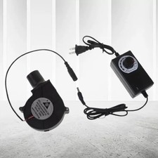 12V BBQ Variable Speed Blower Fan With Air Duct For Camping Picnic Hair Dryerki