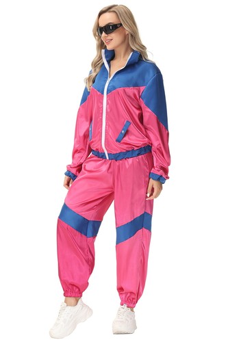Z-B11Men Women Retro Neon 80's Height Fashion Tracksuit Shell Suit Party Costume - Bild 7 von 14