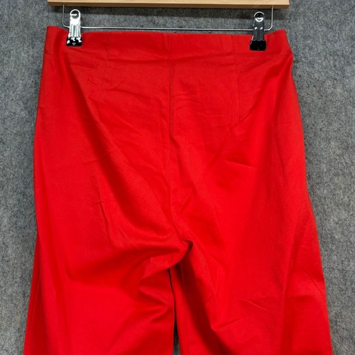 Robell Trousers Womens Size UK W28 L21 Bright Red Cotton Modell Marie 07 Cropped - Picture 9 of 13