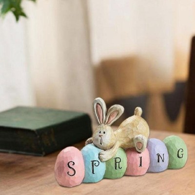 2D Happy Easter Bunny Eggs Table Decor Ornaments Cute Spring Rabbit Statues Best