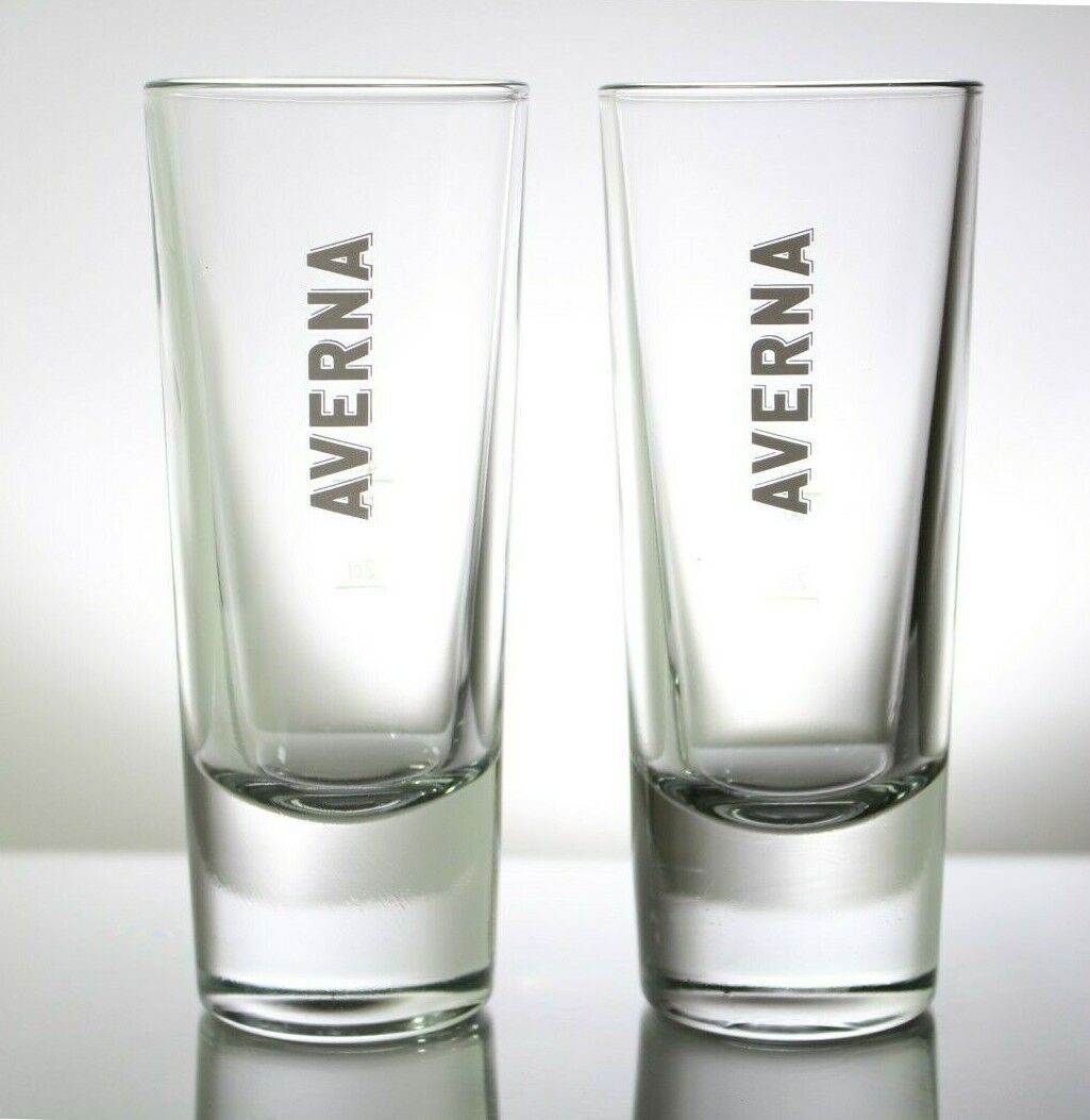 Set of 2 Averna Amaro Siciliano Liqueur Glasses Heavy Base Shot Glasses